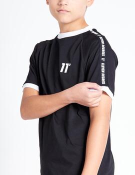 Camiseta Jr 11 TAPED RINGER - Black