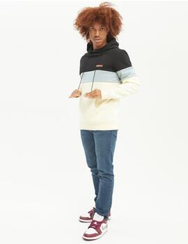 Sudadera Capucha HYDROPONI HARLEM - Black / Misty Blue / Off