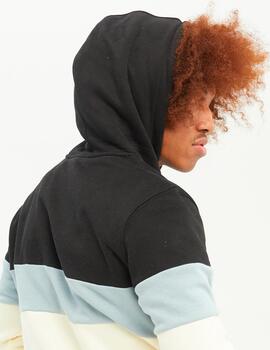 Sudadera Capucha HYDROPONI HARLEM - Black / Misty Blue / Off