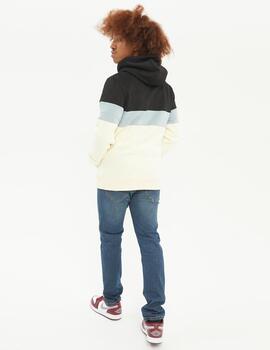 Sudadera Capucha HYDROPONI HARLEM - Black / Misty Blue / Off