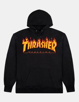 Sudadera capucha Thrasher  FLAME LOGO - Negro