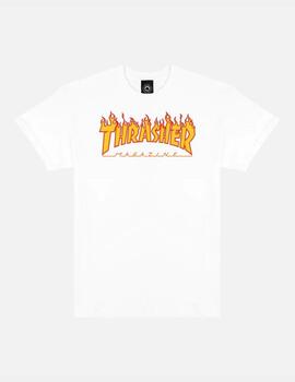 Camiseta Thrasher FLAME LOGO - Blanco
