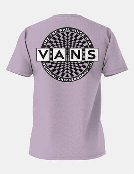 Camiseta VANS WARPED CHECKERBOARD LOGO- Lavender