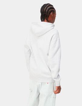 Sudadera W' HOODED CARHARTT - Ash Heather/Cassis