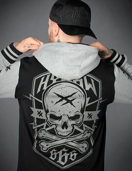 Sudadera Abierta Capucha HYRAW HOSTIL - Black/Grey