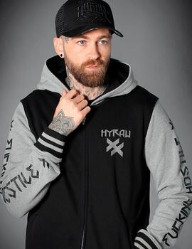 Sudadera Abierta Capucha HYRAW HOSTIL - Black/Grey