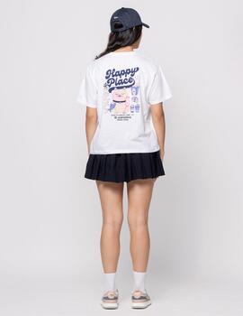 Camiseta KAOTIKO WASHED HAPPY PLACE - White