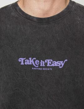 Camiseta KAOTIKO WASHED TAKE IS EASY - Black