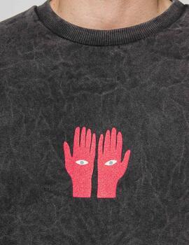 Sudadera Crew KAOTIKO WASHED SONORA - Black