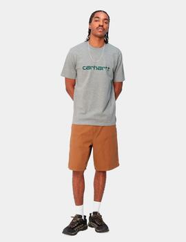 Camiseta CARHARTT SCRIPT - Grey Heather / Chervil