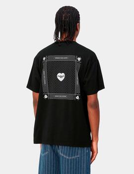 Camiseta CARHARTT  HEART BANDANA - Black / White