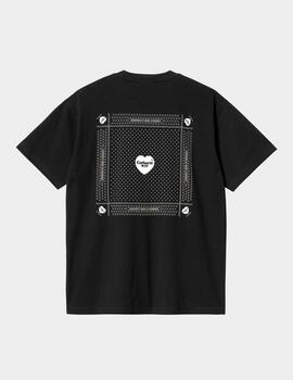 Camiseta CARHARTT  HEART BANDANA - Black / White