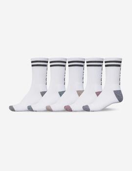 Calcetines GLOBE CARTER CREW (PACK DE 5) - White/Assorted