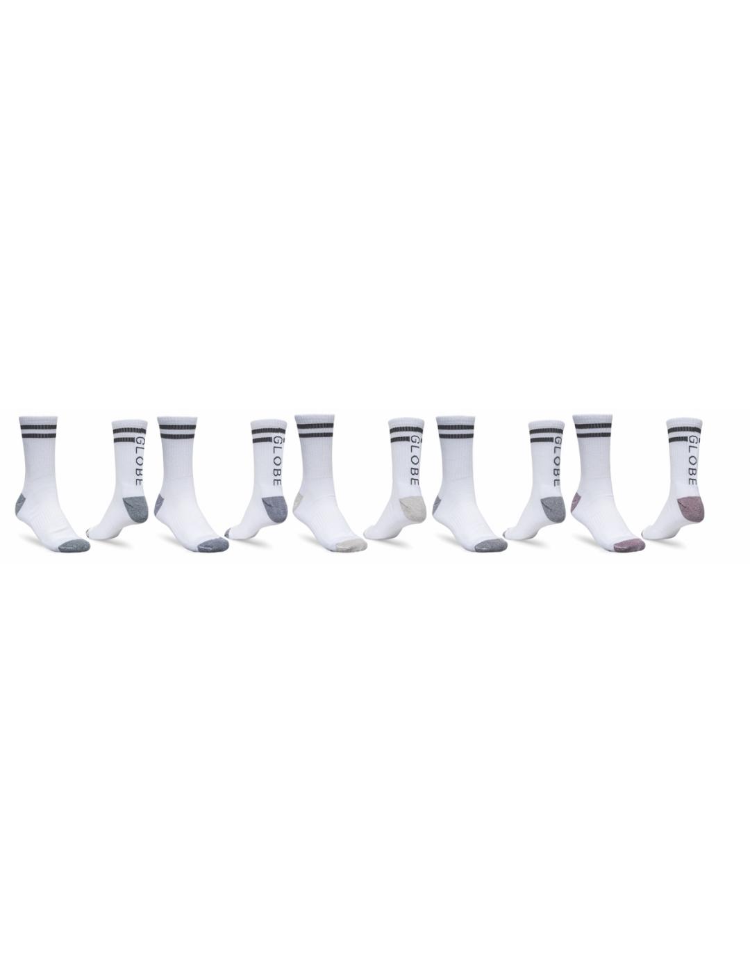 Calcetines GLOBE CARTER CREW (PACK DE 5) - White/Assorted