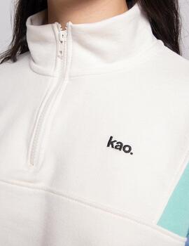 Sudadera Crew KAOTIKO ANETTE - Ivory/Sea Green/Niagara