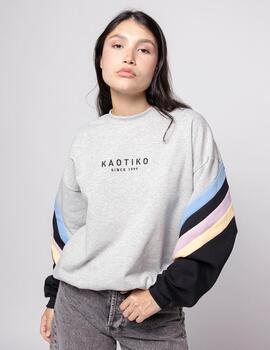 Sudadera Crew KAOTIKO WALKER - Grey/Black/Niagara