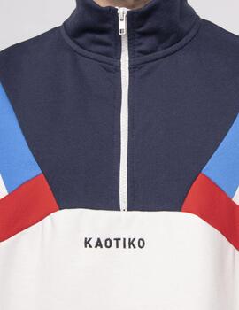 Sudadera Crew KAOTIKO ALECK - Navy/Ivory/Red