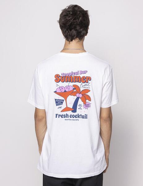 Camiseta KAOTIKO WASHED TROPICAL BAR White