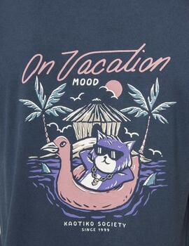 Camiseta KAOTIKO WASHED ON VACATION - Navy