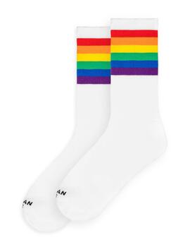 Calcetines AMERICAN SOCKS MID HIGH - Rainbow Pride White