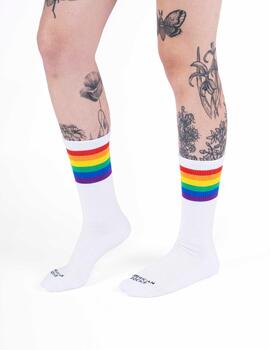 Calcetines AMERICAN SOCKS MID HIGH - Rainbow Pride White