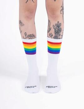 Calcetines AMERICAN SOCKS MID HIGH - Rainbow Pride White