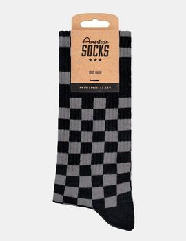 Calcetines AMERICAN SOCKS MID HIGH - Checkerboard Black/Grey