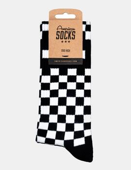 Calcetines AMERICAN SOCK MID HIGH - Checkerboard Black/White