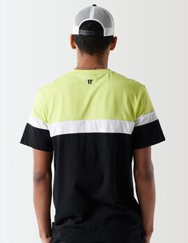 Camiseta 11º TRIPLE PANEL- Black / White / Lime