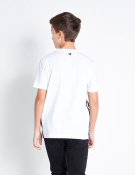 Camiseta Jr TEXT PANEL CUT AND SEW - White/Black