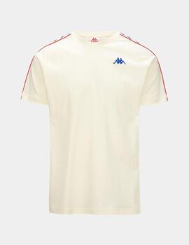 Camiseta KAPPA COEN SLIM - White Antique/Blue Royal/Red