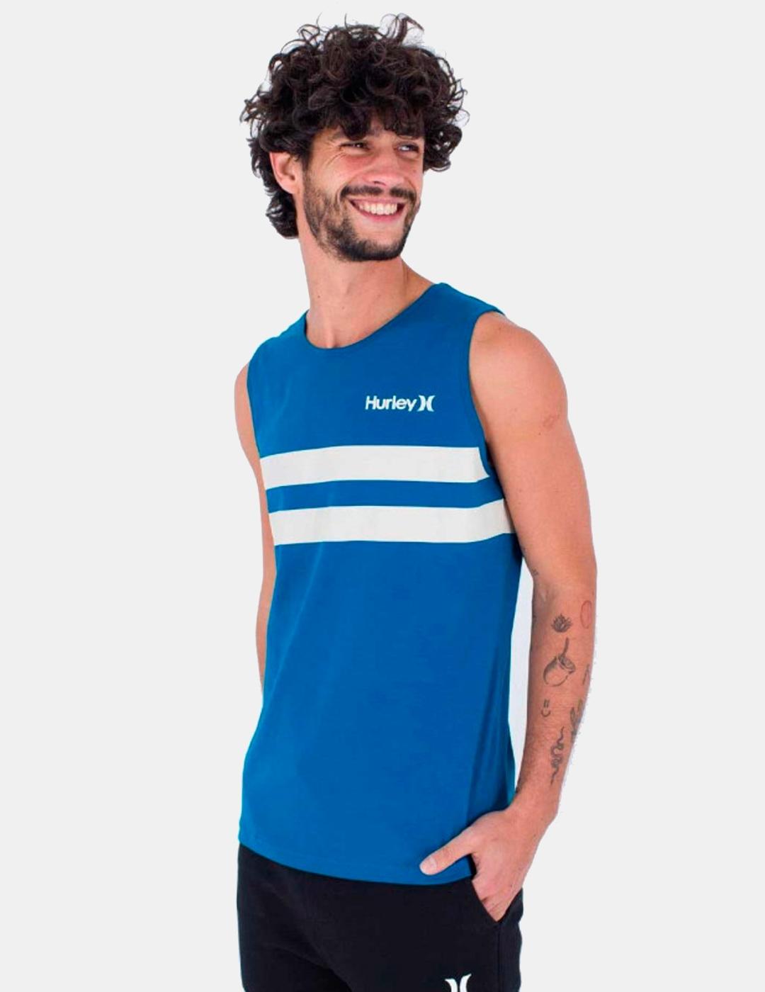 Camiseta Tirantes HURLEY OCEANCARE STRIPES - Navy Blue