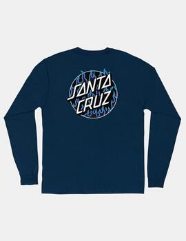 Cta. SANTA CRUZ THRASHER FLAME DOT LS MIDWEIGHT - Navy