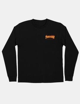 Cta. SANTA CRUZ THRASHER FLAME DOT LS MIDWEIGHT - Black