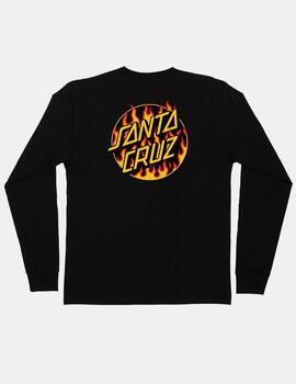 Cta. SANTA CRUZ THRASHER FLAME DOT LS MIDWEIGHT - Black