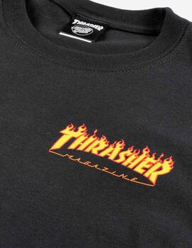 Cta. SANTA CRUZ THRASHER FLAME DOT LS MIDWEIGHT - Black