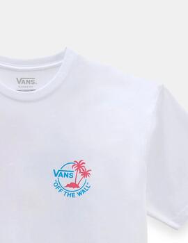 Camiseta VANS CLASSIC MINI DUAL PALM II - White/Malibu