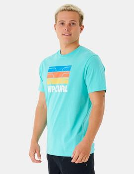 Camiseta RIP CURLSURF REVIVAL WAVING - Aqua