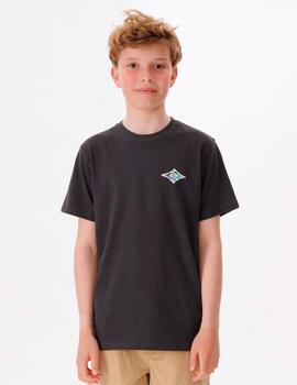 Camiseta RIP CURL JR COSMIC TIDES SPIRAL - Washed Black