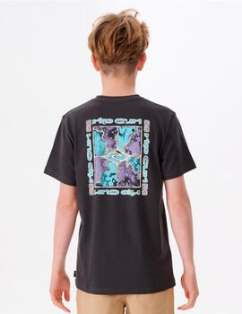 Camiseta RIP CURL JR COSMIC TIDES SPIRAL - Washed Black