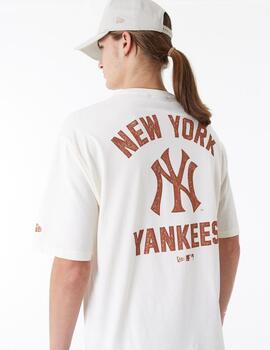 Camiseta NEW ERA MLB WORDMARK OS NEYYAN - Offwhite/Brown