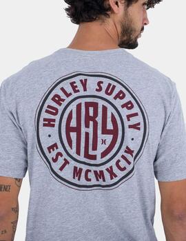 Camiseta HURLEY EVD EMBLEM - Dk Grey Htr