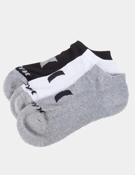 Calcetines HURLEY ICON LOW CUT 3PK - Grey/White/Black