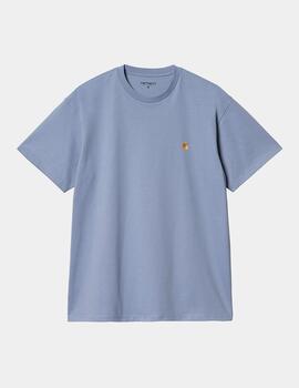 Camiseta CARHARTT WIP CHASE - Charm Blue/Gold
