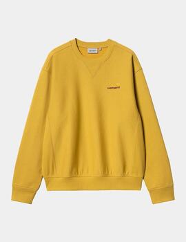 Sudadera Crew CARHARTT WIP AMERICAN SCRIPT - Golden Olive
