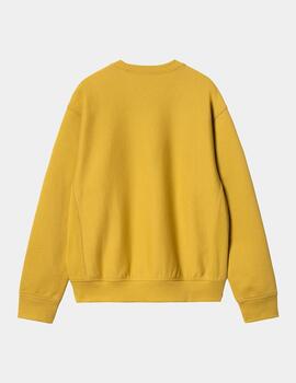 Sudadera Crew CARHARTT WIP AMERICAN SCRIPT - Golden Olive