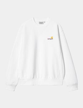 Sudadera Crew CARHARTT AMERICAN SCRIPT - White
