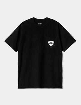 Camiseta CARHARTT WIP AMOUR POCKET - Black/White
