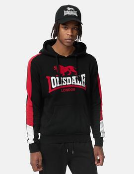 Sudadera Capucha LONSDALE LANGWELL - Black/White/Red
