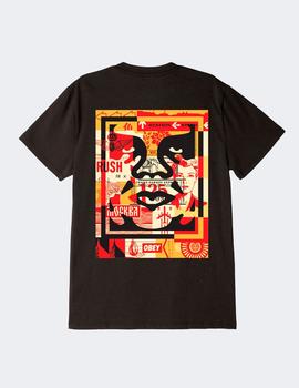 Camiseta Obey 3 FACE COLLAGE - Negro